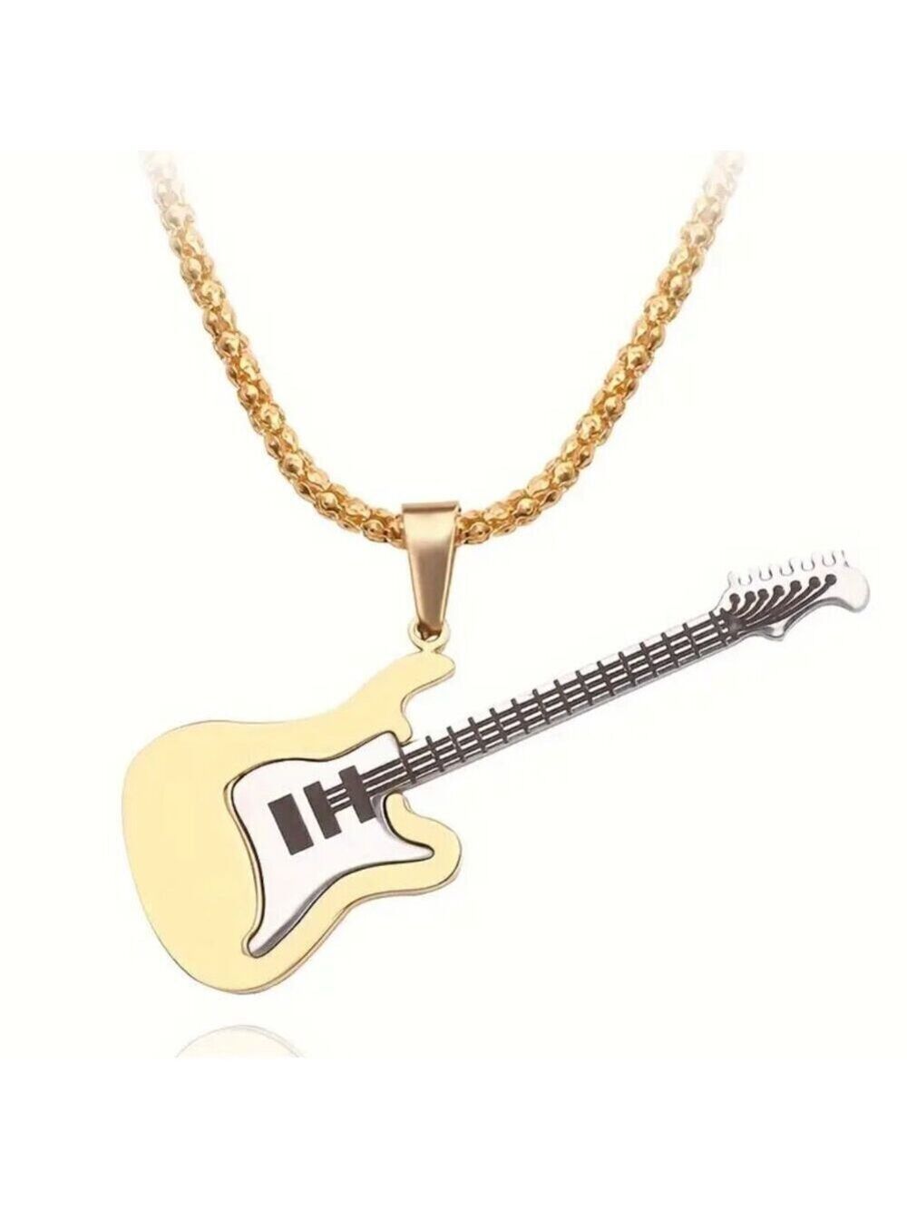 Gold Tone Electric Guitar Necklace 1459 621